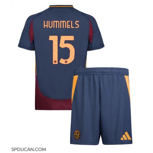 Dječji Nogometni Dres AS Roma Mats Hummels #15 Rezervni 2024-25 Kratak Rukav (+ Kratke hlače)